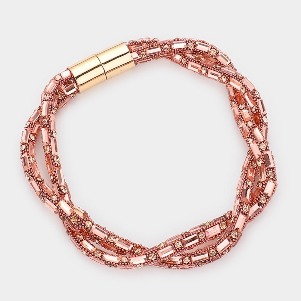 Bling magnetic braided bracelet